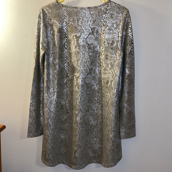 🌹A’LACARTE SILVER/TAN TUNIC BLOUSE - Picture 4 of 6